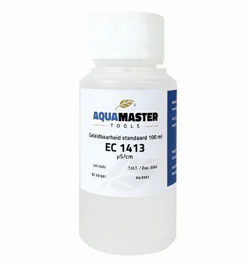 Aqua Master Hydroponic Supplies > Water Test Meters & Solutions > Adjustment & Storage Solutions 100ml Bottle Aqua Master EC Calibration Solution ( EC 1413)