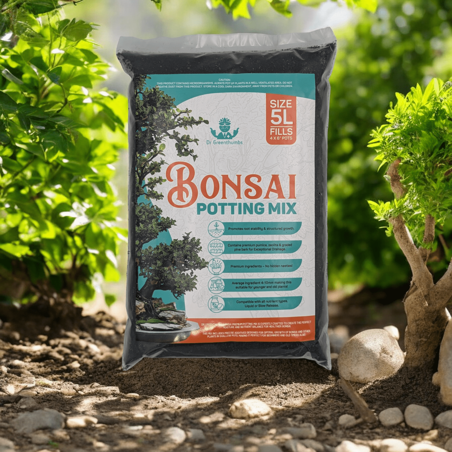 Dr Greenthumbs Organic Gardening > Potting Soil & Growing Media Bonsai Potting Mix - 5L