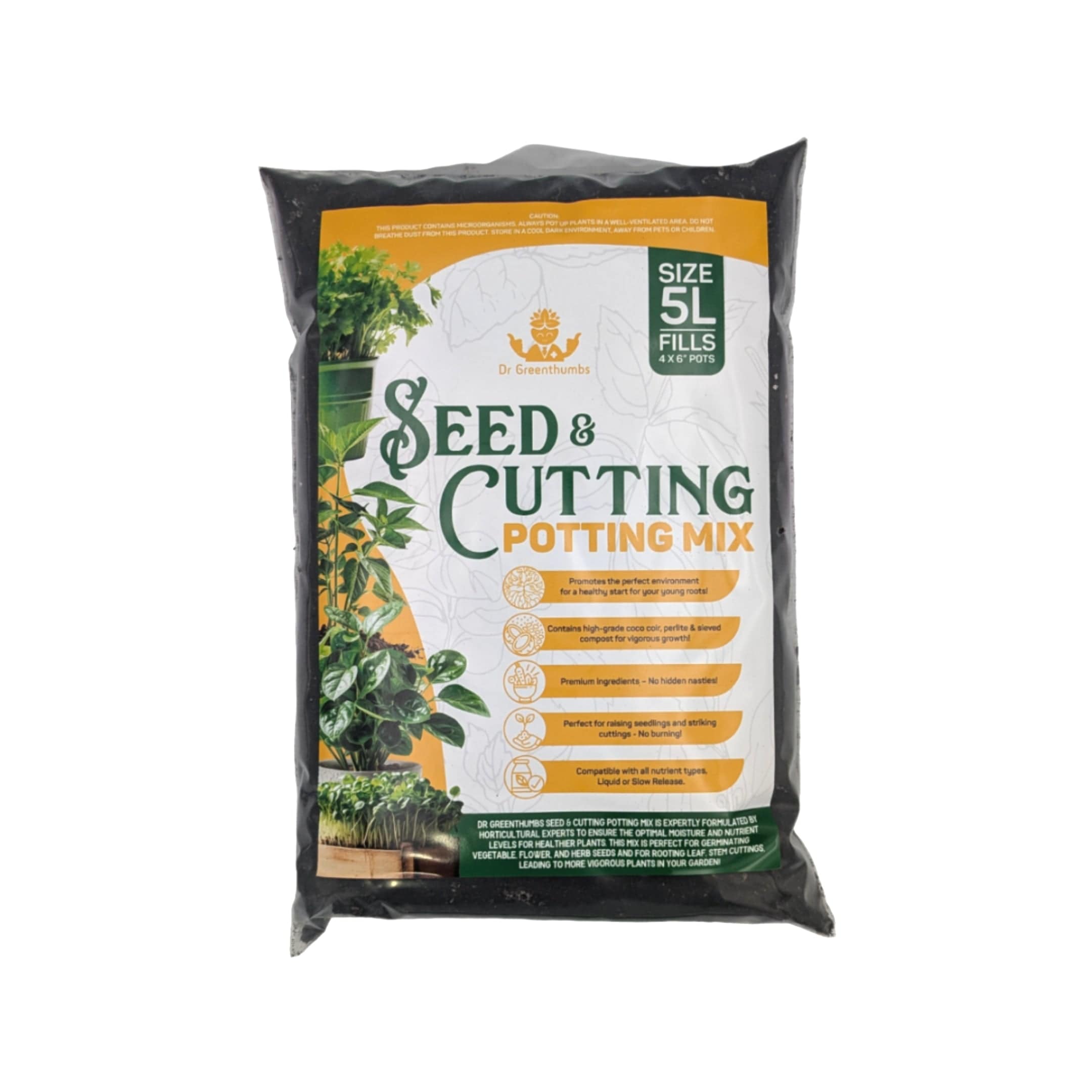 Dr Greenthumbs Organic Gardening > Potting Soil & Growing Media Seed Raising Potting Mix - 5L