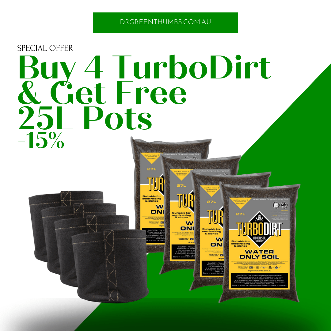 Dr Greenthumbs Organic Gardening > Potting Soil & Growing Media TurboDirt Value Pack (Free Fabric Pots)